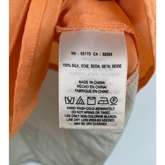 Maeve Anthropologie Orange & Tan 100% Silk Tank Size 4 - Picture 4 of 4